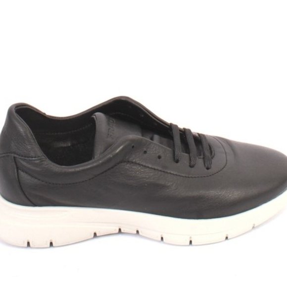 Frau 43g Black / White Leather Comfortable Lace-Up Flats Shoes - Picture 3 of 11